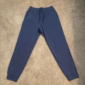 Uniqlo Blue Track Pants with Elastic Cuffs and Tapered Leg